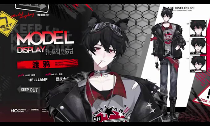 design custom vtuber model  art live2d model character rigging in anime style
