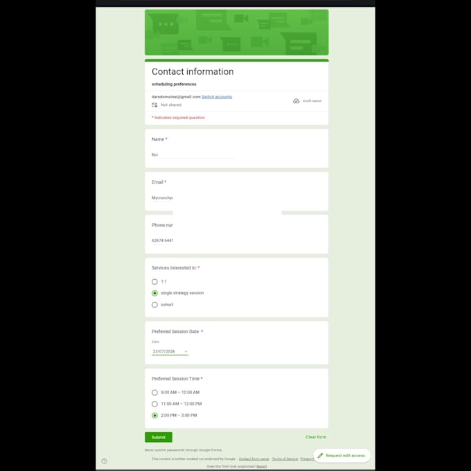 built client intake and scheduling automation