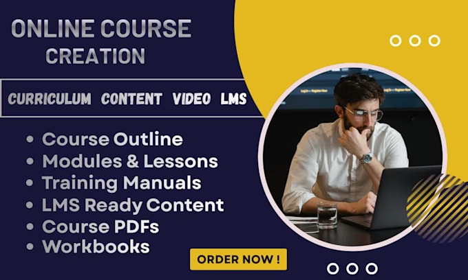 develop your online course, curriculum, content, videos and lms