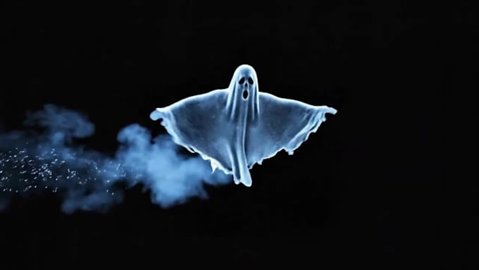 create spooky halloween hologram animation vj loop and haunted projection effect