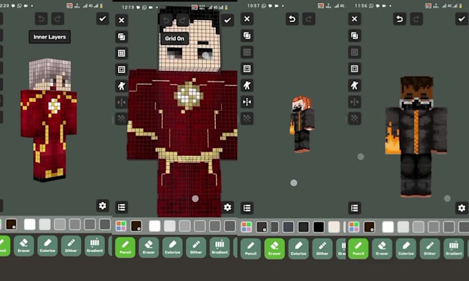 Create custom minecraft skin for pvp, bedrock and java and mincraft ...