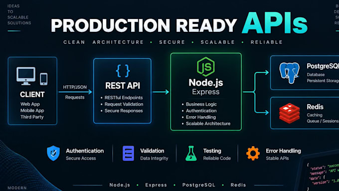 build a scalable node js backend and rest API