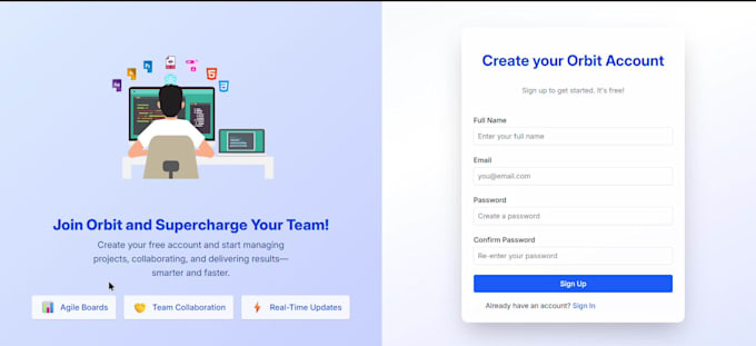 develop a responsive full stack website