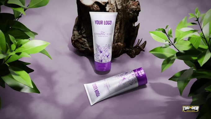 create 3d face cream animation and cosmetic product video