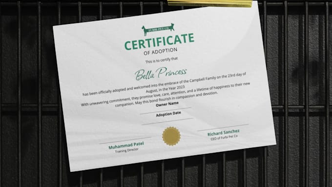 design a professional branded certificate, award template