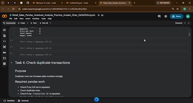 do python data analysis, data cleaning, pandas, numpy and visualization