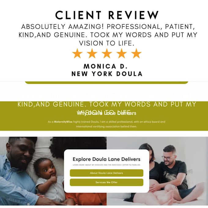 design a professional doula website