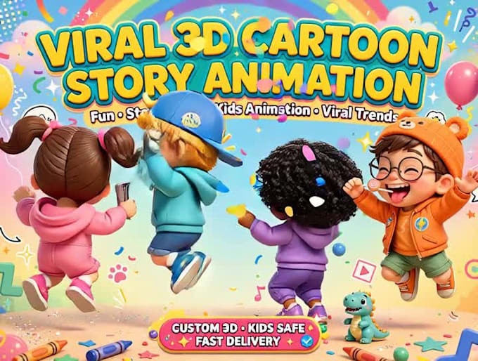 create viral 3d cartoon story animation like mini toon