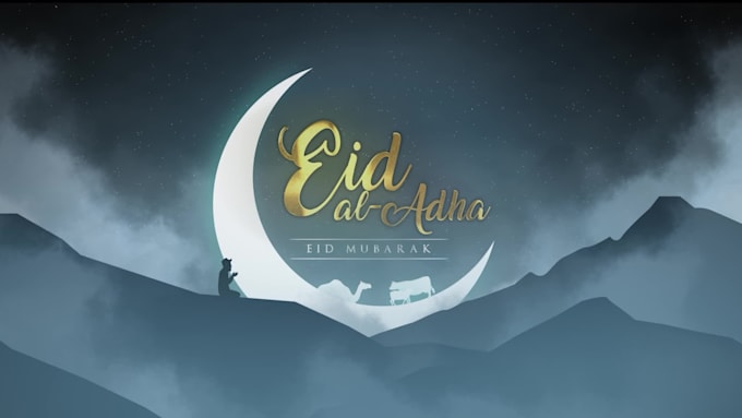 create most beautiful eid al adha greeting video