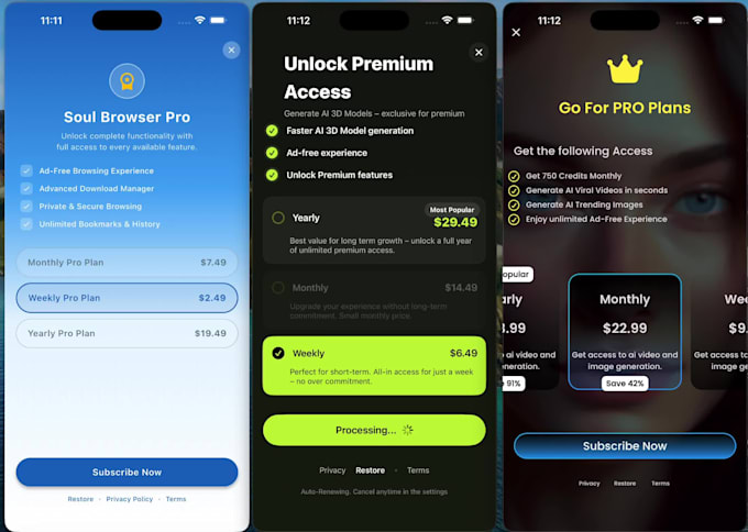 setup and fix ios in app purchase and subscriptions for flutter and swiftui