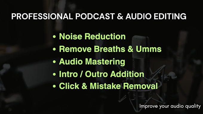 professionally do audio editing and noise removal