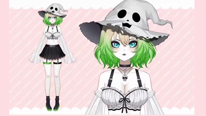 design quality 2d vtuber model, live2d vtuber rigging 2d model