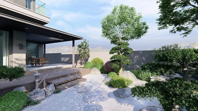 design a custom 3d japanese garden