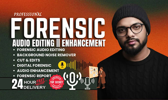 do forensic audio editing, enhance, cleanup, noise reduction, forensic report