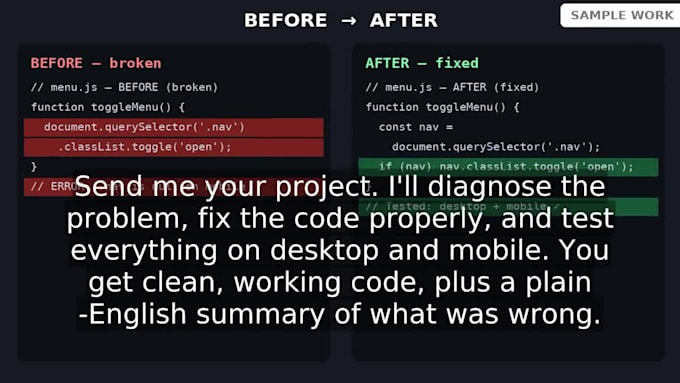 fix bugs in your ai built lovable bolt or vibe coded website