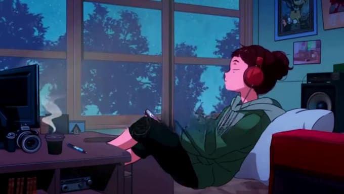 create relaxing lofi background animations for youtube