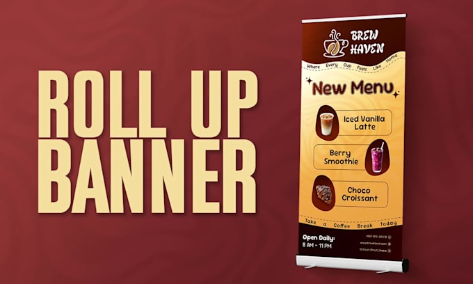 do rollup banner, banners, standee, pull up, retractable and signage design
