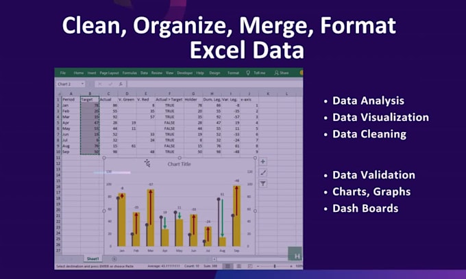do excel data analysis, dashboards, charts, and reports