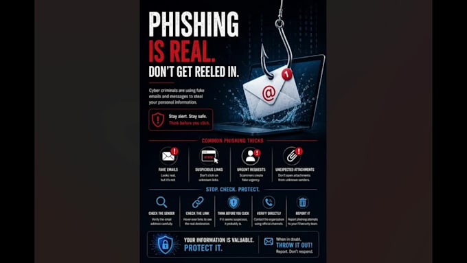 design professional cybersecurity awareness posters