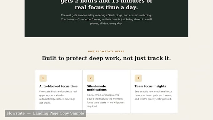 do landing page copywriting for website