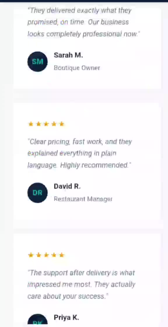 build a modern business website with whatsapp button