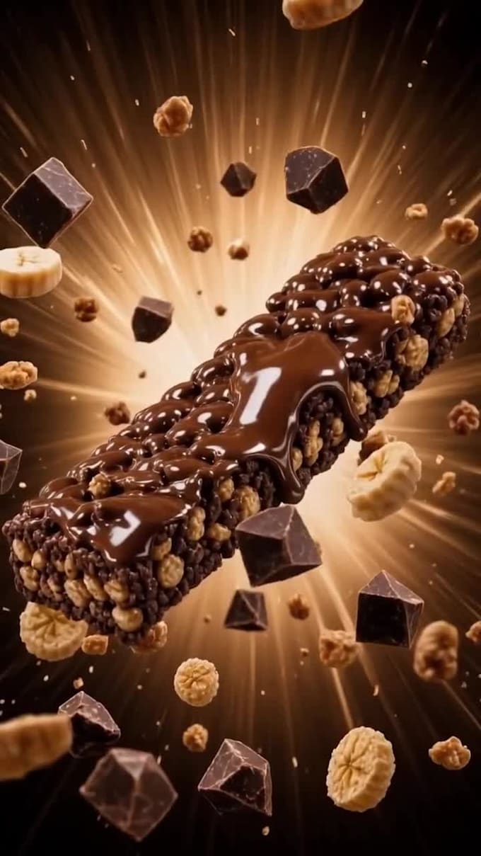 create realistic cgi food animation, chocolate bar, 3d chocolate animation