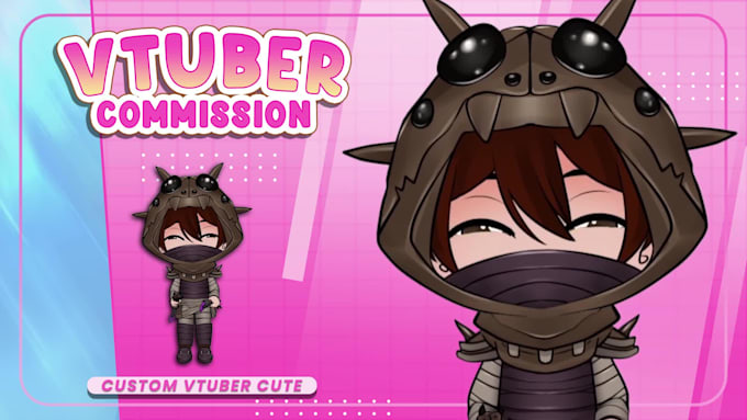 draw a chibi live2d vtuber model and rigging for streamer