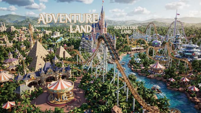 create an illustrated attraction map theme park map zoo map amusement park