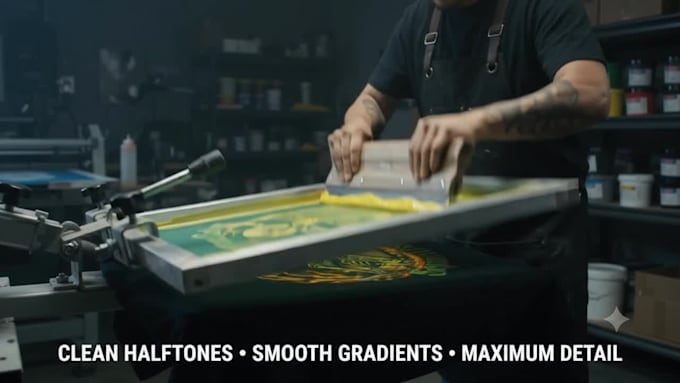 do simulated process color separation with halftone for screen printing, dtf dtg