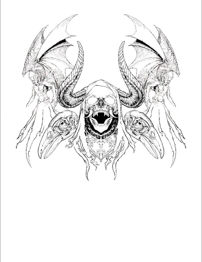 draw dark urban illustration for streetwear and merch