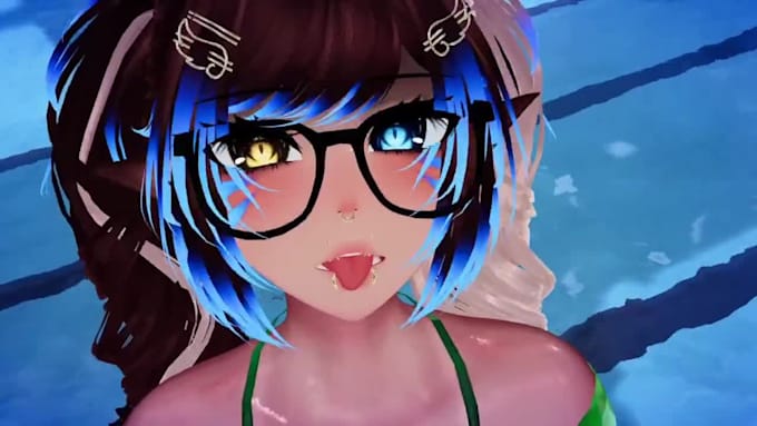 create custom vrchat furry avatar fursona anime 3d model full body rig