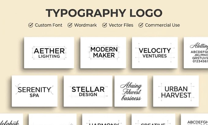 create custom font, typeface, ttf otf, text based wordmark vector logo sanskrit
