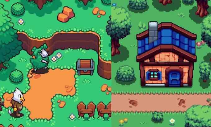 Haré tileset de arte píxel, animación de personajes en píxel, sprites y ...