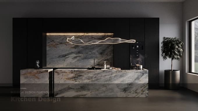 create interior design and realistic 3d rendering