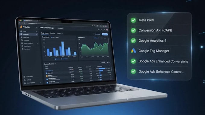 setup facebook pixel, capi, ga4 and google ads enhanced conversions tracking