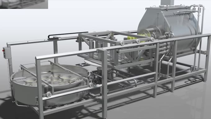 do industrial food processing and filling machine 3d animation explainer video