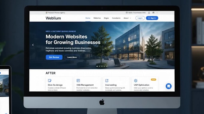 do weblium website redesign revamp modern responsive business website UI UX