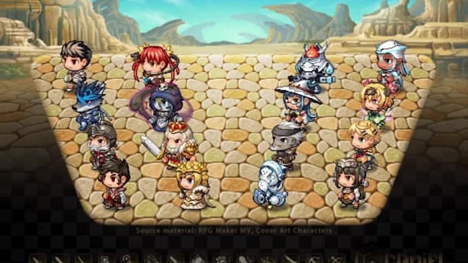 create rpg maker mv, mz, vx ace sprites, battle sprites and custom character