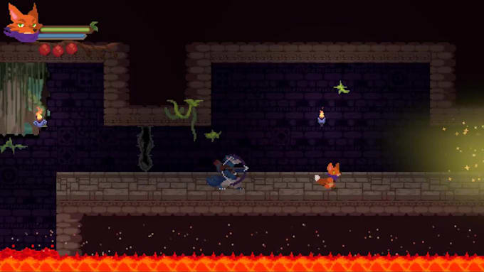 develop a 2d game, pixel art game, platformer, top down game in unity or godot