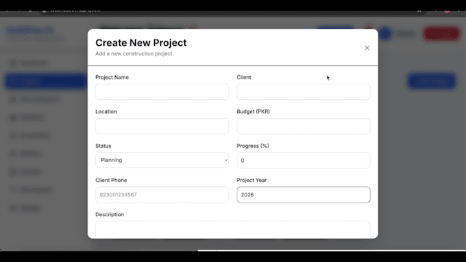 develop a construction management web app
