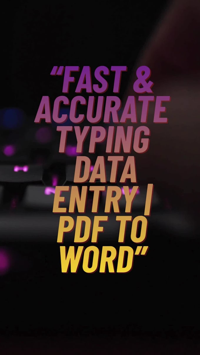 do fast typing and data entry work