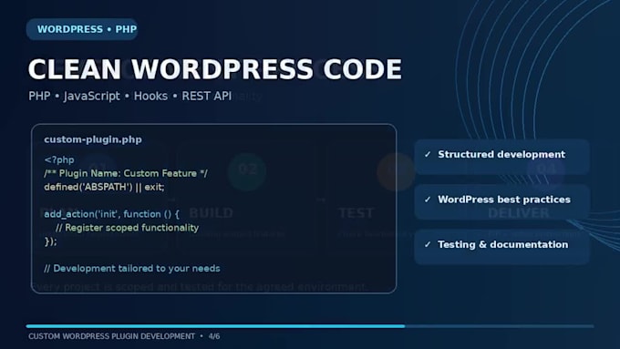 develop custom wordpress plugins and functionality