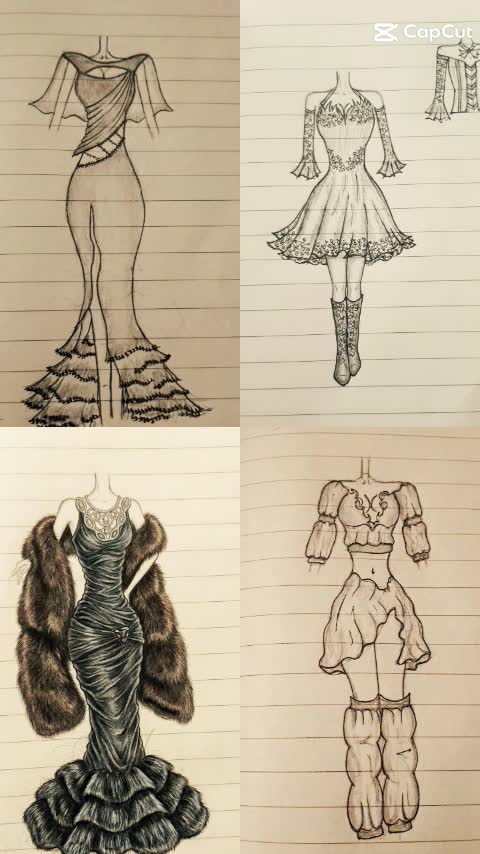 design elegant custom dress sketches
