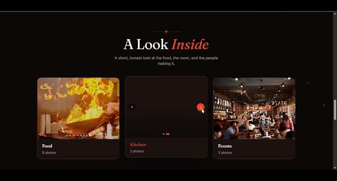design a modern restaurant website with online ordering