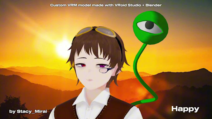 create a custom 3d vtuber model or vrm avatar