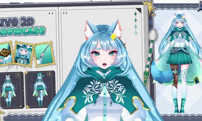design custom vtuber live 2d rigging in anime art for vtuber studio