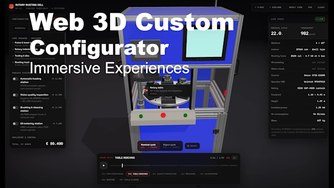 build a 3d product configurator website, colors, materials