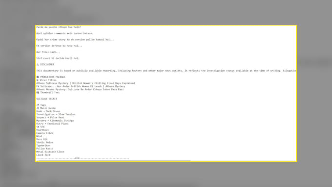 write true crime doc script