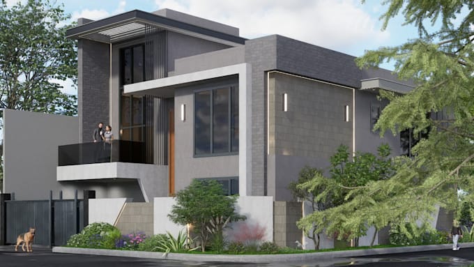 make 3d  models in revit or sketchup and rendering
