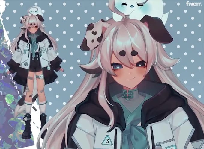 design and rig live2d vtuber model, vtuber rigging, 2d vtuber model, anime style